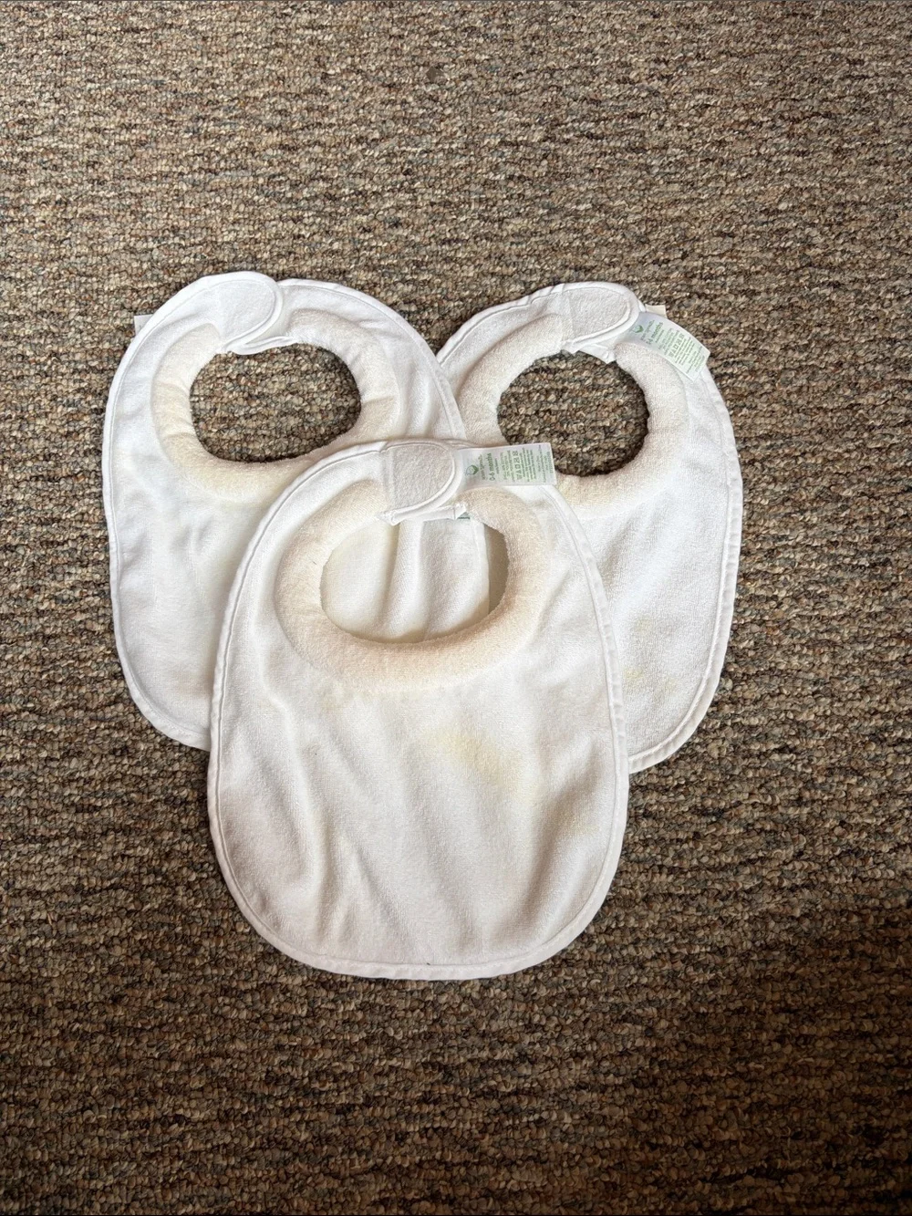 Classic White Terry Baby Bibs - Pack of 3
